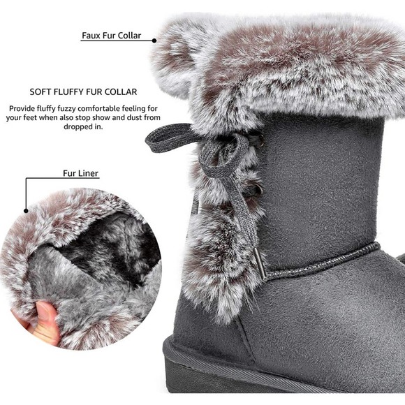 HStylish Women's Classic Mid-Calf Warm Boots Size 6 - Picture 10 of 12